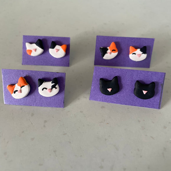Small Cat Face Studs