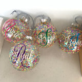 Personalised Filled Glass Christmas Bauble