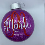 Personalised Filled Glass Christmas Bauble
