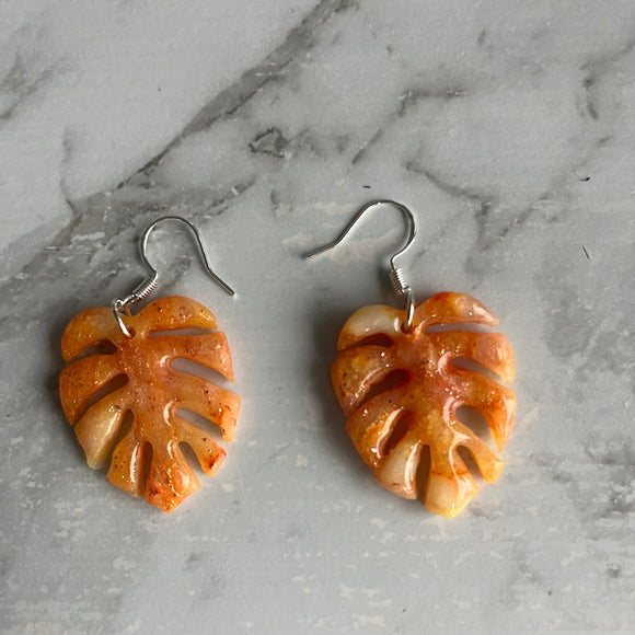 Orange and Pink Monstera Dangles