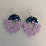 Fan Shaped Blue and Purple Scale Dangles