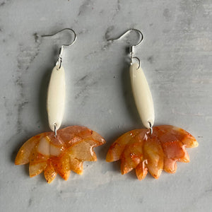 Orange and Pink Lotus Dangles