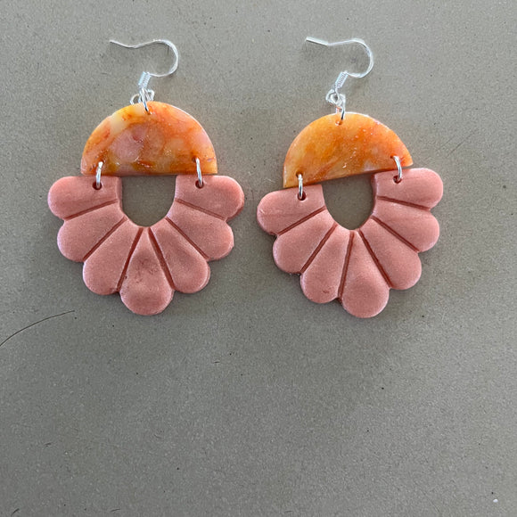 Orange and Pink Fan Dangles