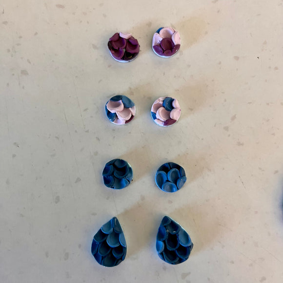 Blue and Purple Scale Studs