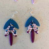 3 Tier Blue and Purple Scale Dangles