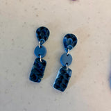 3 Tier Blue and Purple Scale Dangles