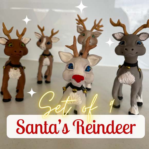 Set of 9 Santa's Reindeer