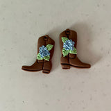 Floral Cowgirl Boot Earrings