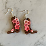 Floral Cowgirl Boot Earrings