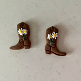 Floral Cowgirl Boot Earrings