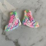 Tie Dye Boot Earrings