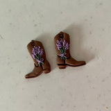 Floral Cowgirl Boot Earrings