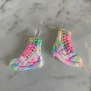 Tie Dye Boot Earrings