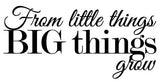 Top Text "From Little Things Big Things Grow"