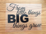 Top Text "From Little Things Big Things Grow"