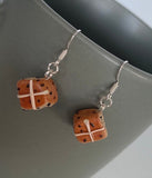 Hot Cross Bun Dangle Earrings
