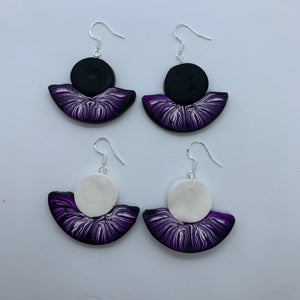 Purple circle earrings