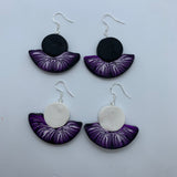 Purple circle earrings