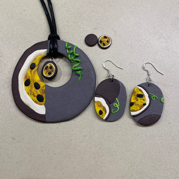 Passionfruit Earrings and pendants