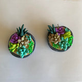 Succulent bowl earrings