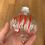 Personalised Filled Glass Christmas Bauble