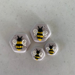 Hexagon Tile Bee Studs