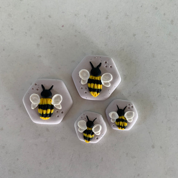 Hexagon Tile Bee Studs