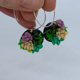 Succulent bowl earrings