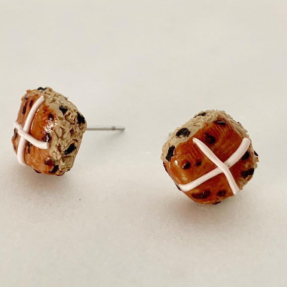 Hot Cross Bun Studs