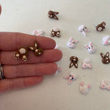Bunny face and tail studs