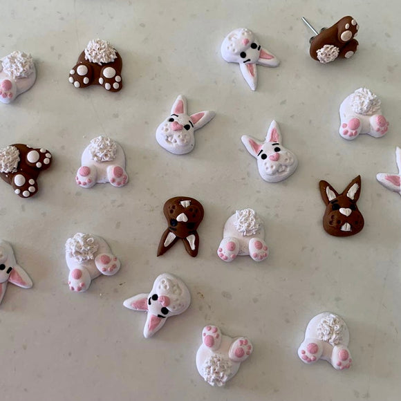 Bunny face and tail studs
