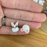 Bunny face and tail studs