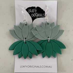 Mint Reflection Lotus Dangles