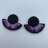 Purple circle earrings